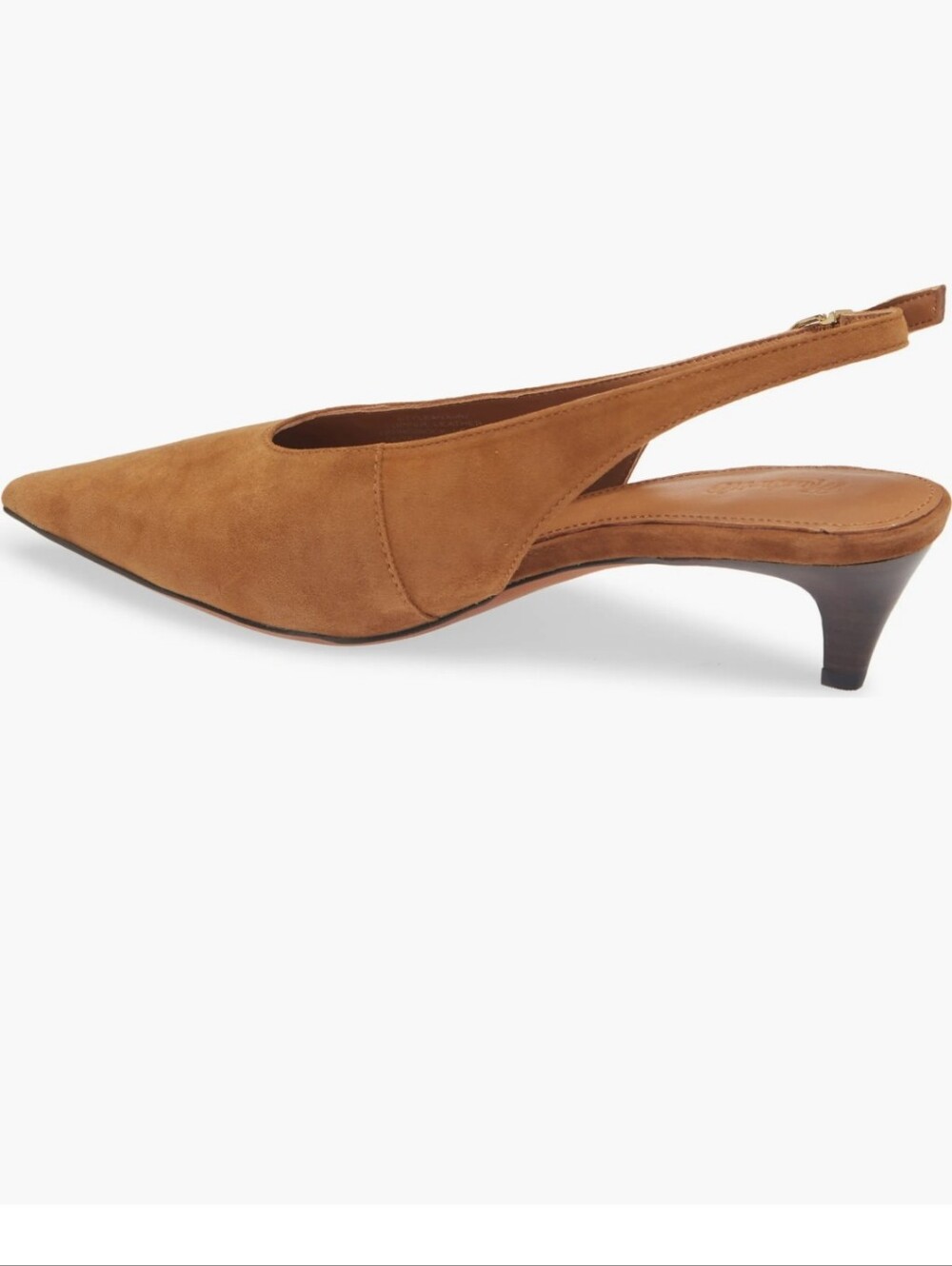 NWOT Madewell Emilie Pointed Toe Slingback Pump Tan Suede $178 Sz 8.5 - Picture 3 of 11